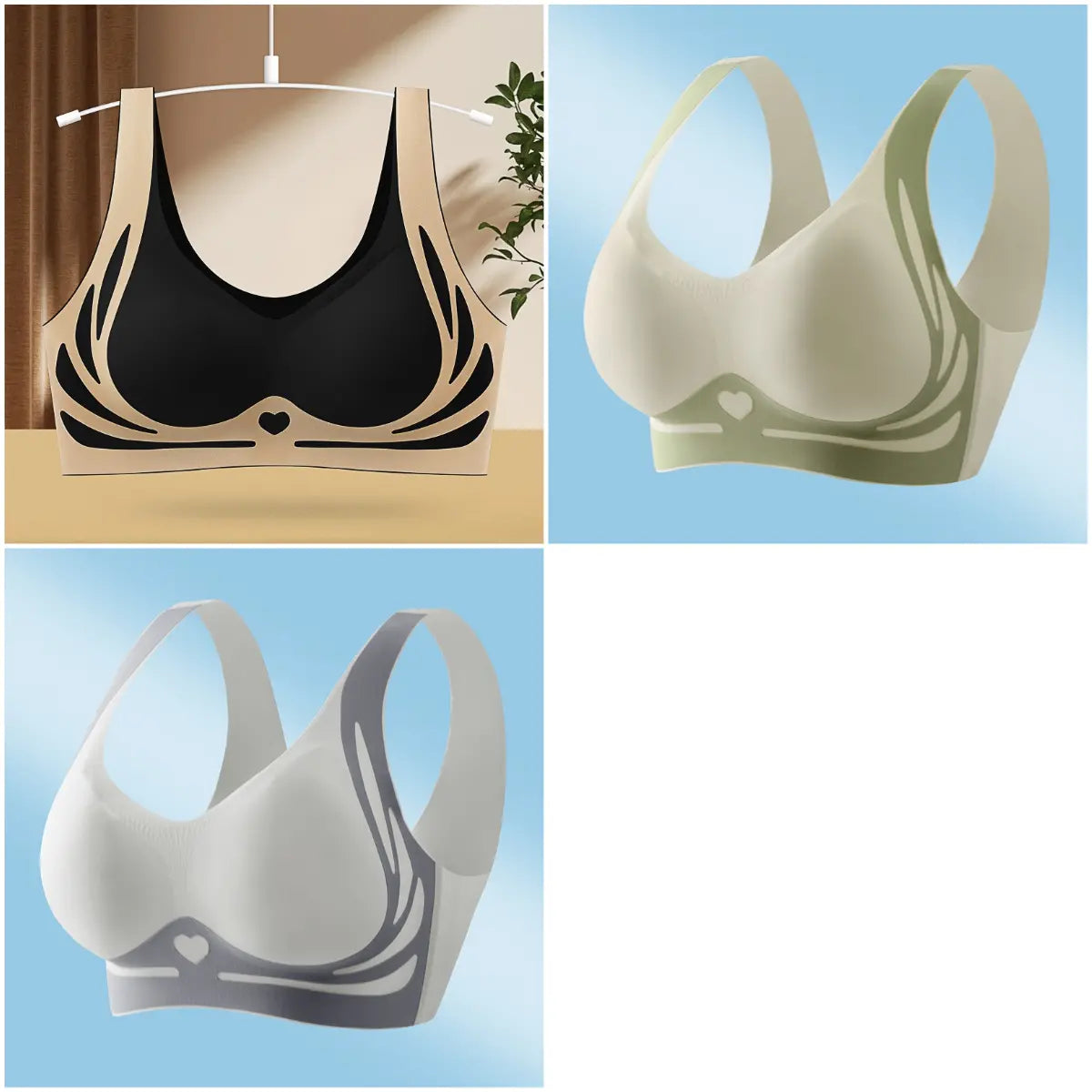 đăConfezione da 4ăReggiseno intero senza ferretto da donnaâ¤ď¸ă40-85 kgă