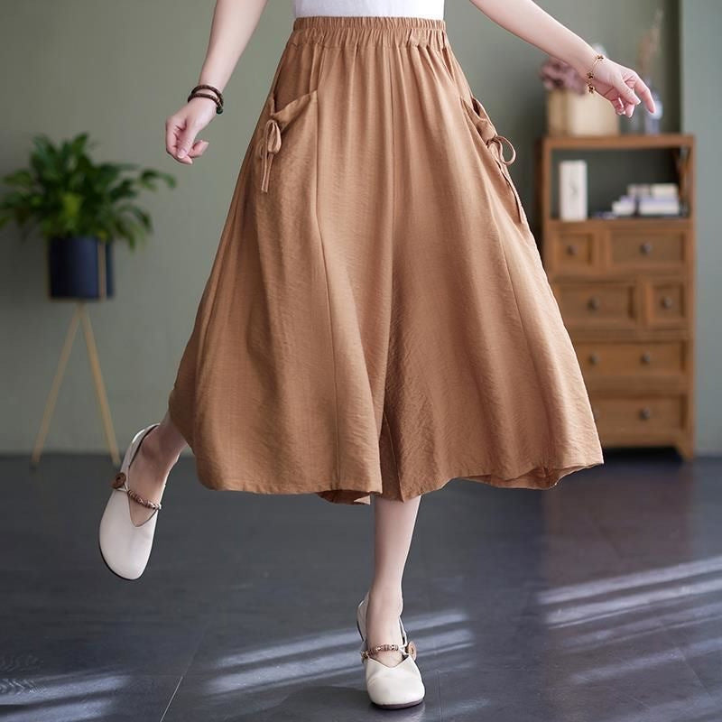 【M-6XL】 Veľké, jednofarebné, ležérne šortky so širokými nohami