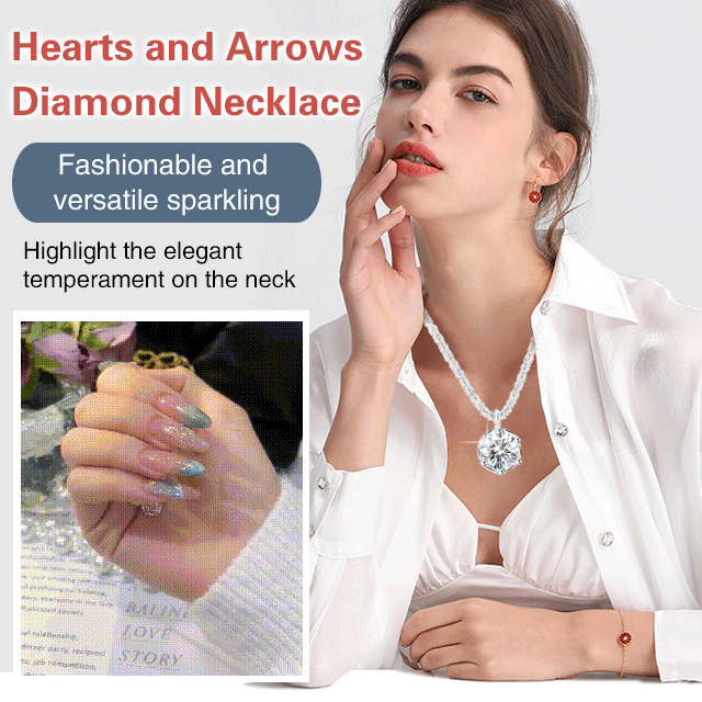 ✨【Compre 1 e leve 1】Colar de diamante em forma de coração e flecha