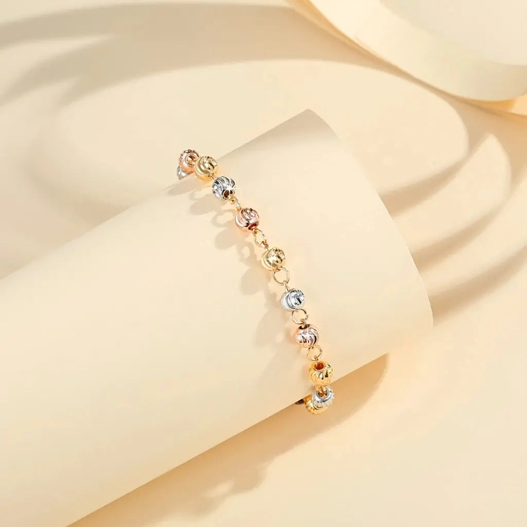 ✨ Pulseira olho de gato em ouro rosa 18K