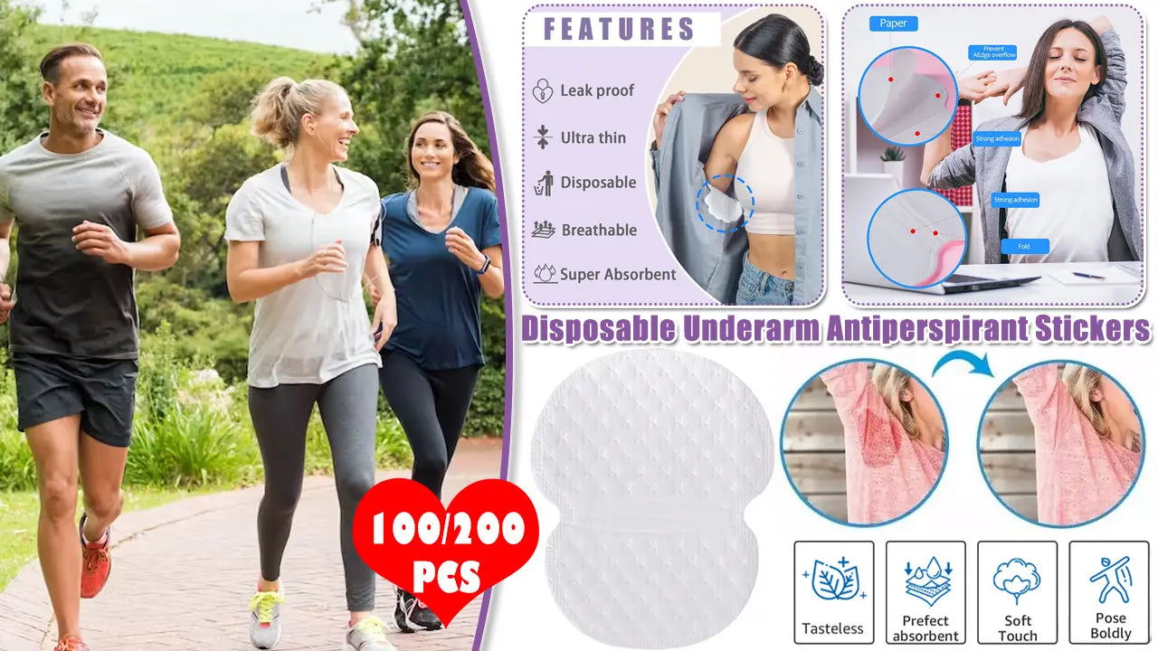 【100 unidades】🥰Autocolantes antitranspirantes descartáveis para as axilas