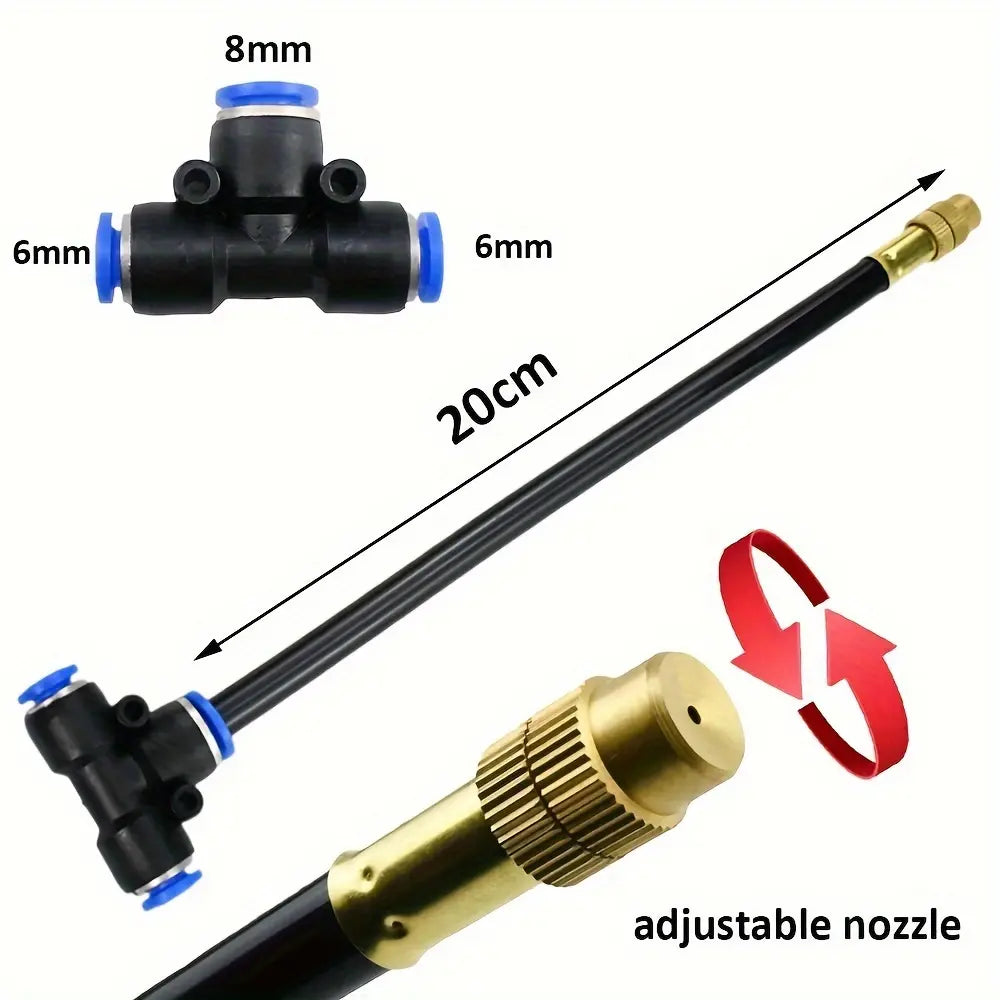 🌱【4/8/16/20/30 peças】Kit de Rega Automática por Gotejamento com Mangueira e Bocal de Latão Ajustável - Não Necessita de Energia