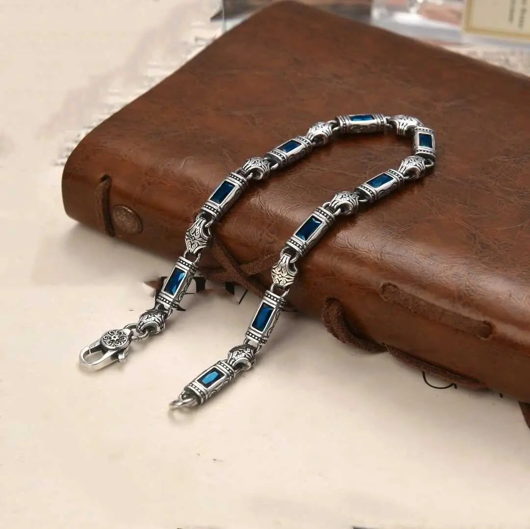 Pulseira elegante para homem e mulher com pedras, durável, largura 5 mm