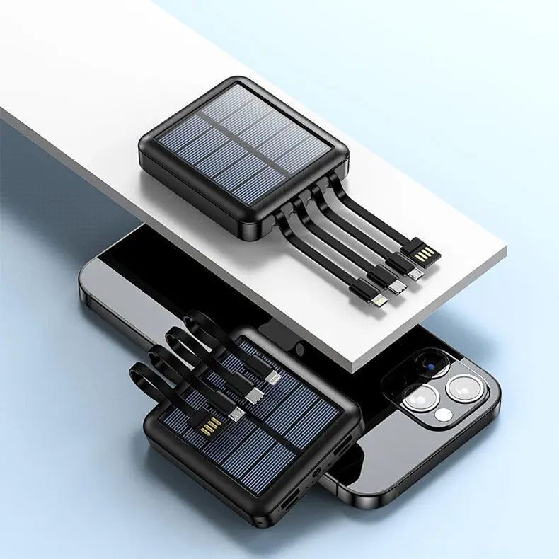 ⚡⚡Banco de energia solar portátil de grande capacidade e carregamento rápido de 20000mAh - Compatível com todas as tomadas