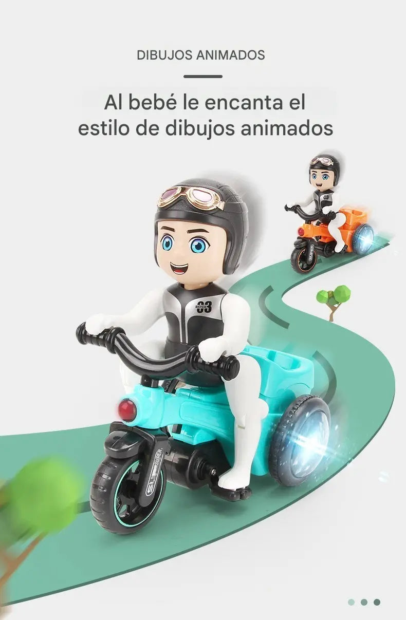 ✨🌈Bicicleta de acrobacias giratória automática de 360 graus com luzes dançantes 4D