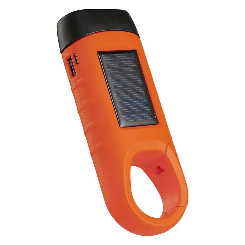 ⚡Torcia con pannello solare e ricarica manuale - Generatore portatile ideale per emergenze e avventure!