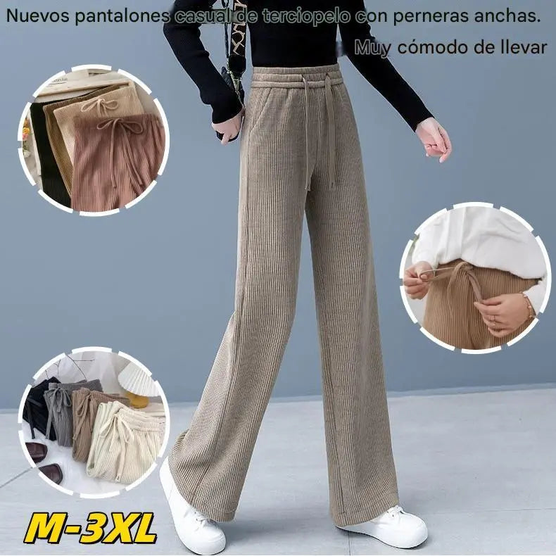 đ„ăSecondo pezzo a metĂ prezzoăđPantaloni larghi in velluto casual di nuovo stile, molto comodi da indossare.