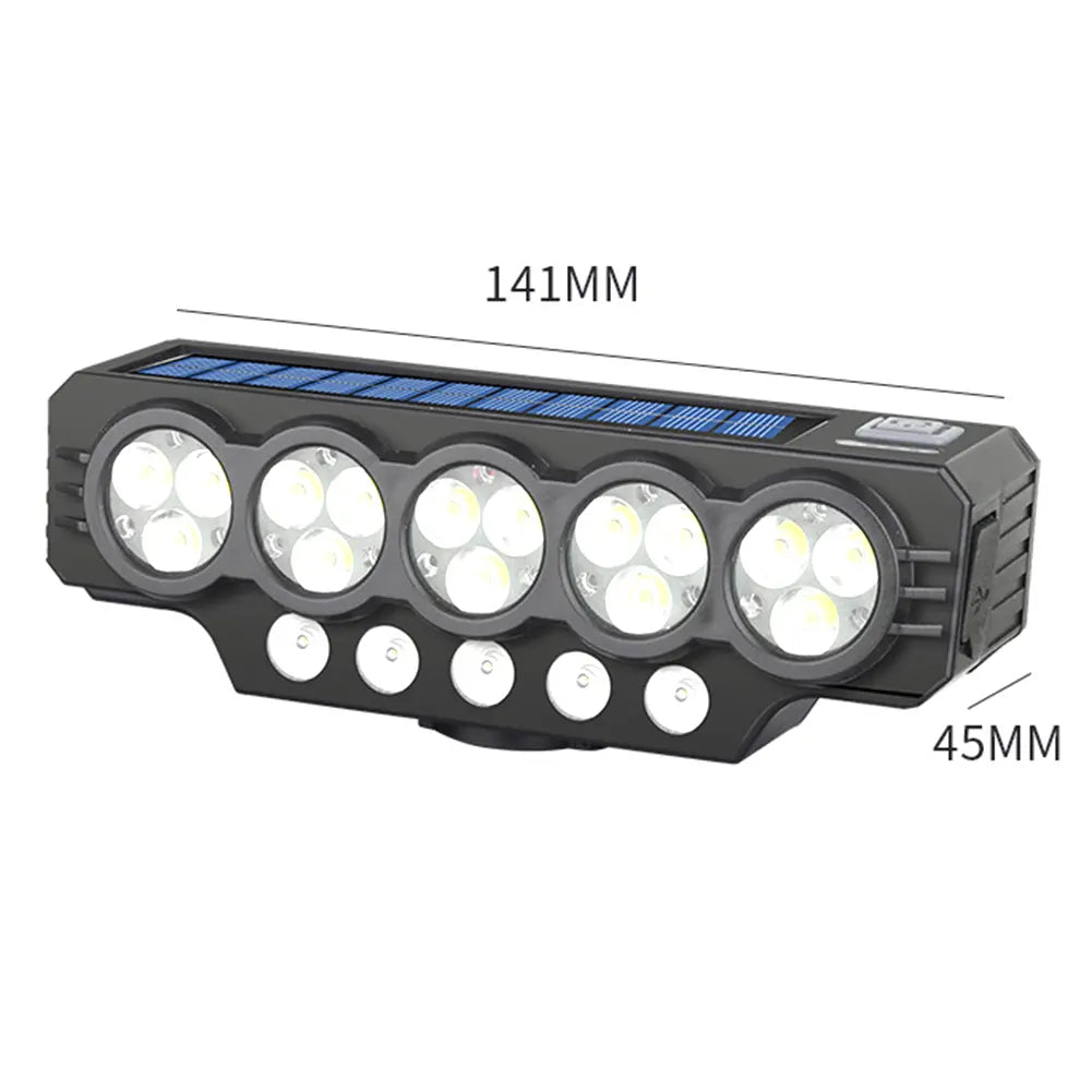 🚨💡 Farol solar para bicicleta com carregamento USB e altifalante, 900 lúmens, luz noturna de longa duração para ciclismo