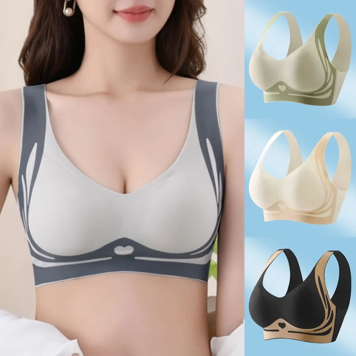 đăConfezione da 4ăReggiseno intero senza ferretto da donnaâ¤ď¸ă40-85 kgă