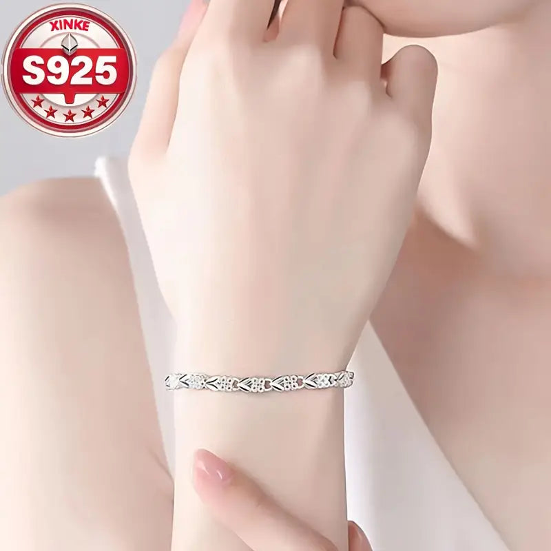💖Nova e moderna pulseira de prata de lei 925 para mulher🍀