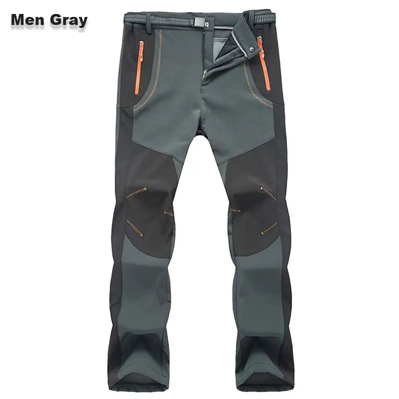 【💥Alta qualidade】【S-5XL】Calças de caminhada para homem, macias, impermeáveis, à prova de vento, respiráveis, quentes e grossas, feitas de lã para desportos ao ar livre.