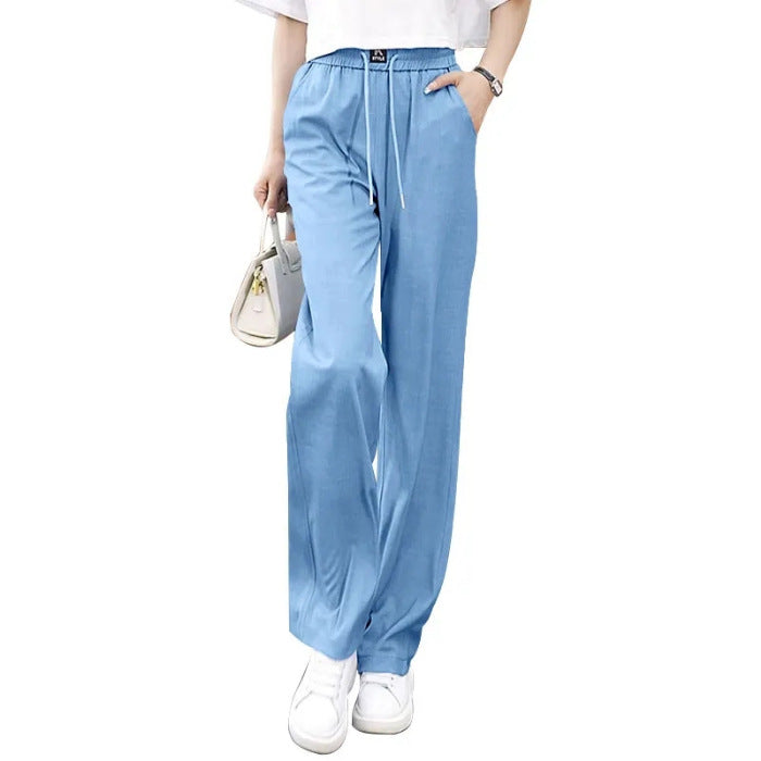 ❤️【S-3XL】Džínsy s vysokým pásom Ice Silk Slim Wide Leg