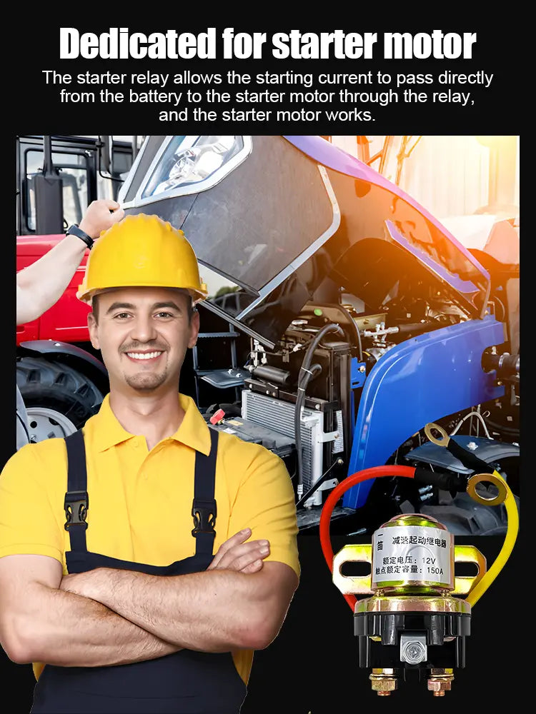🚚Relé de arranque do motor 12V/24V, adequado para automóveis, veículos agrícolas, etc.