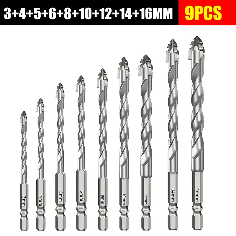 🥇【3+4+5+6+8+10+12+14+16mm】Broca excêntrica de aço tungsténio superduro de sétima geração com bordo serrilhado