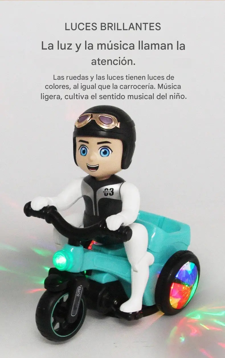 ✨🌈Bicicleta de acrobacias giratória automática de 360 graus com luzes dançantes 4D