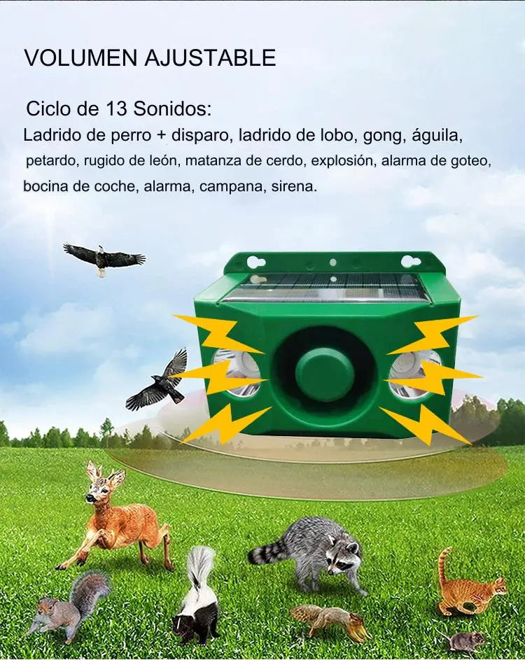🐅🐅 Repellente solare ad ultrasuoni per ambienti esterni