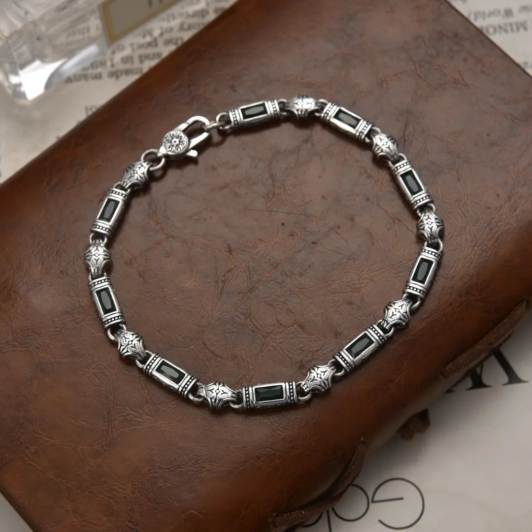Pulseira elegante para homem e mulher com pedras, durável, largura 5 mm