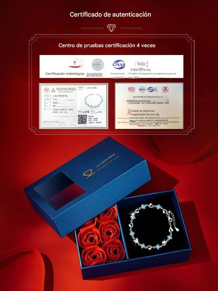 ✨✨Conjunto de colar e pulseira coração oceânico
