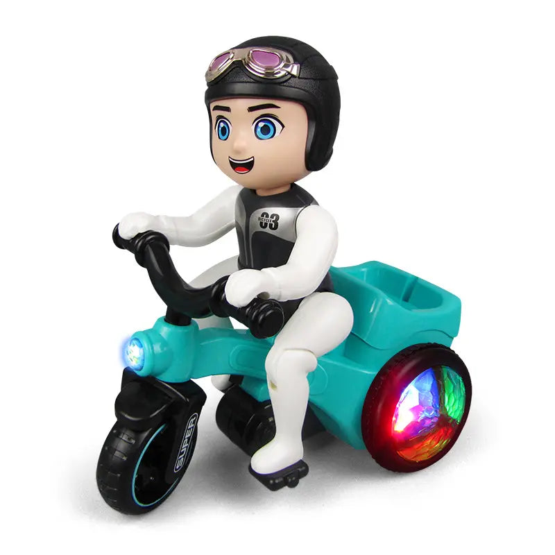 ✨🌈Bicicleta de acrobacias giratória automática de 360 graus com luzes dançantes 4D