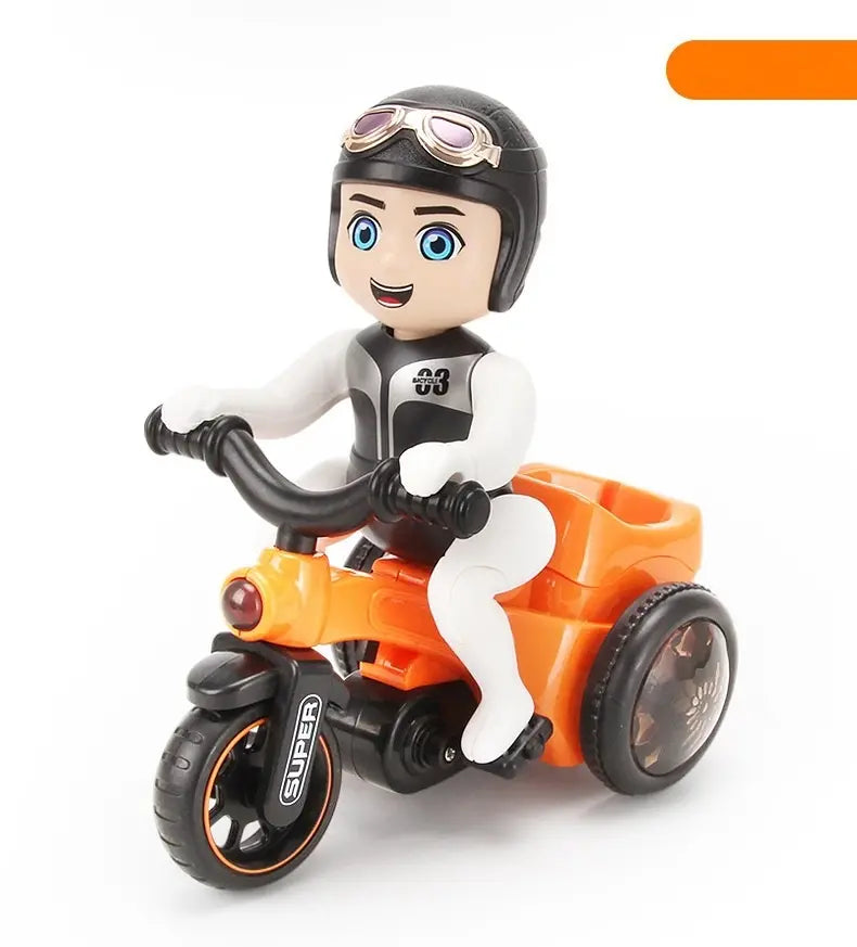 ✨🌈Bicicleta de acrobacias giratória automática de 360 graus com luzes dançantes 4D