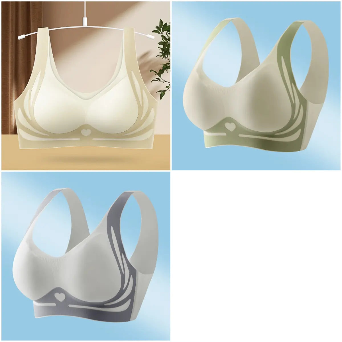 đăConfezione da 4ăReggiseno intero senza ferretto da donnaâ¤ď¸ă40-85 kgă