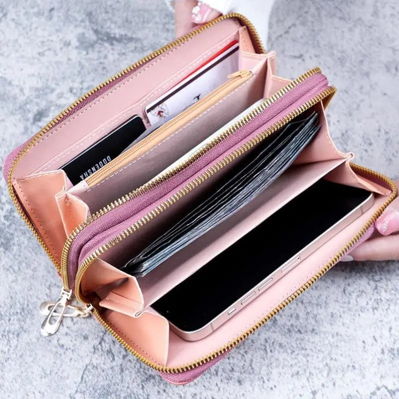 【🔥👜Acquista 1 e ricevi 1 gratis】Portafoglio da donna con doppia cerniera multistrato, ultima moda 2025