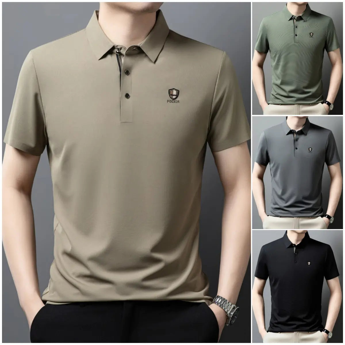 【M-4XL】Nuova polo casual a mezza manica con risvolto in seta ghiacciata estiva 2025