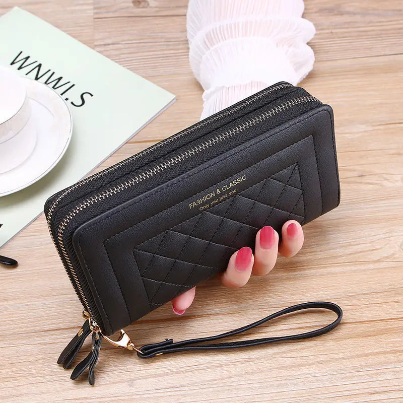 【🔥👜Acquista 1 e ricevi 1 gratis】Portafoglio da donna con doppia cerniera multistrato, ultima moda 2025