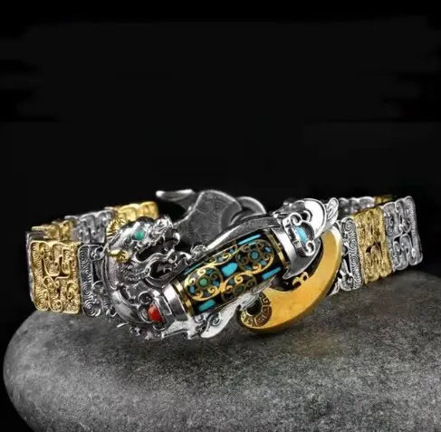 ćš„Offerta specialećBracciale con perline Dzi a nove occhi e bracciale Pixiu