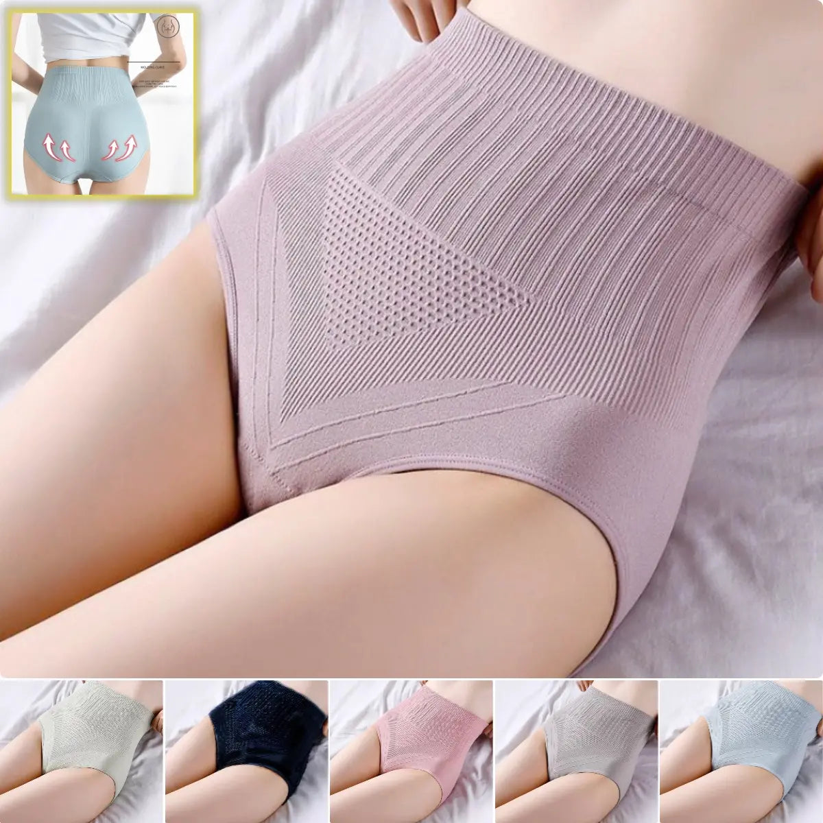 Offerta speciale 🎉 (1 set da 7 pezzi) Mutandine a vita alta contenitive antibatteriche impermeabili da donna
