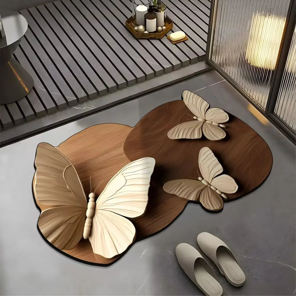 🔥2 pezzi💕Tappetino assorbente e antiscivolo con motivo 3D realistico