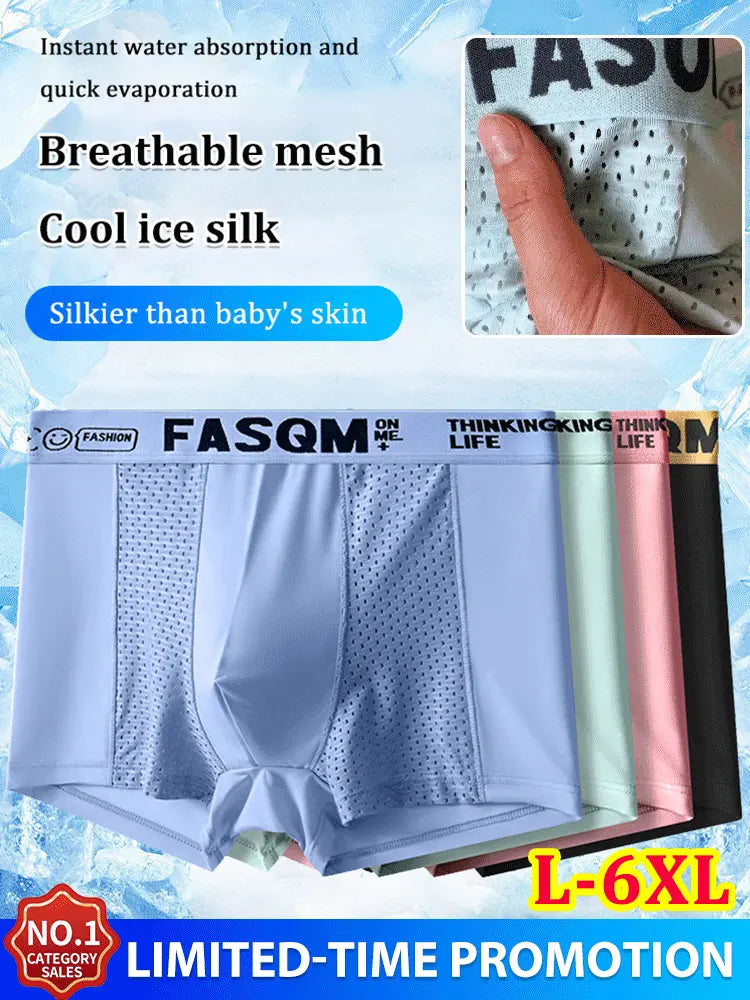【Secondo set a metà prezzo】Boxer da uomo in mesh traspirante Ice Silk