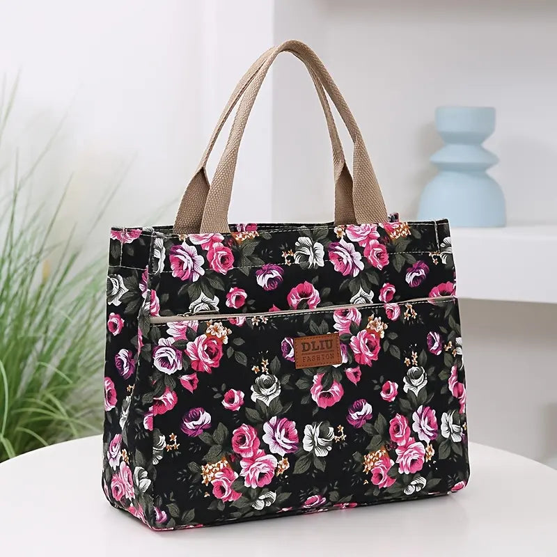 🌺🌺2025 Borsa portatile in tela stampata e cucita a mano di grande capacità