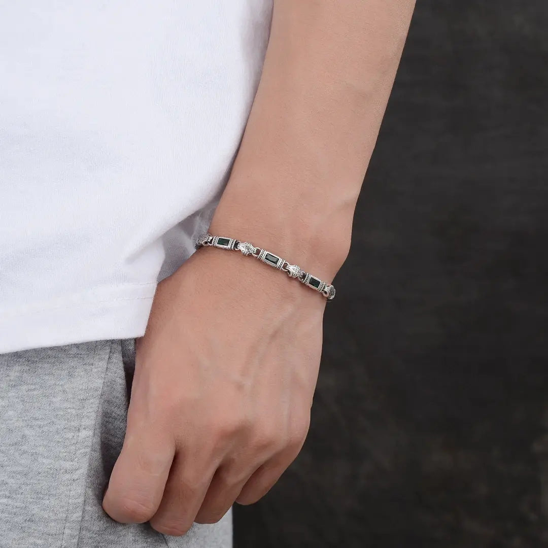 Pulseira elegante para homem e mulher com pedras, durável, largura 5 mm