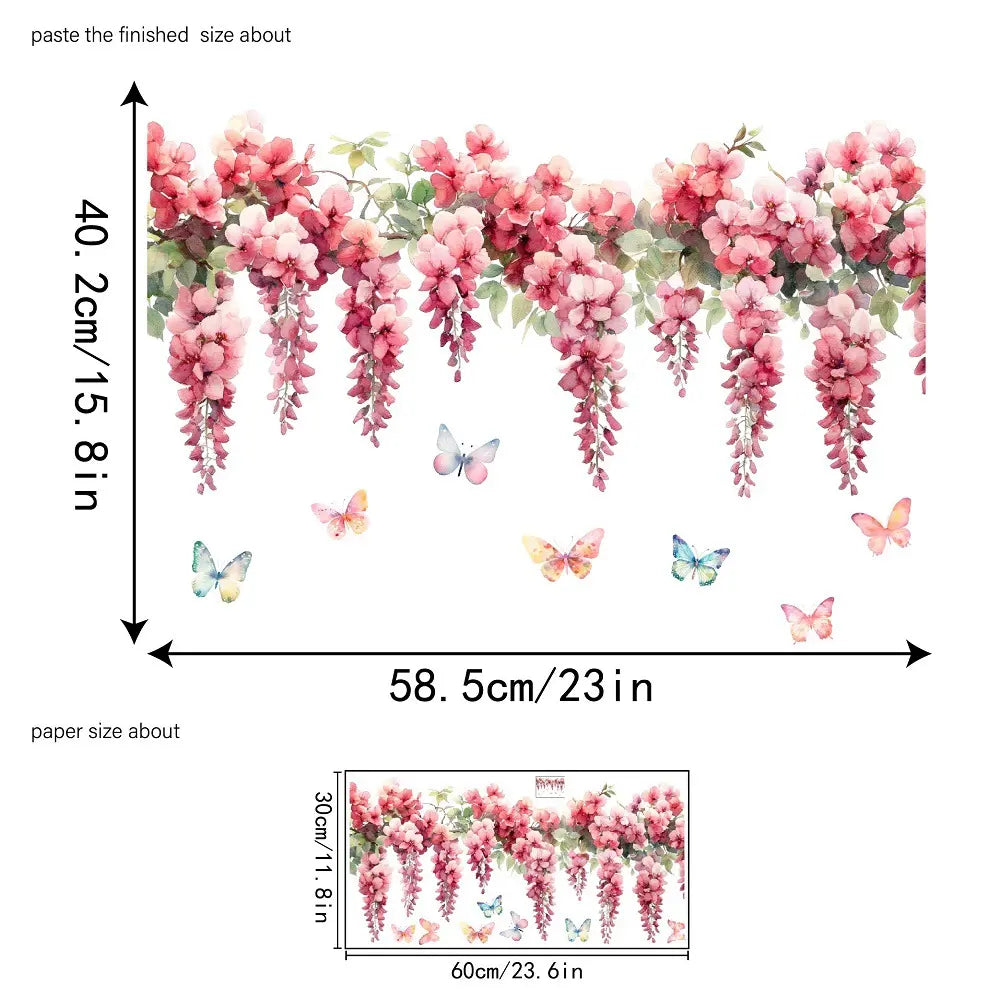 🌸Decalque de Janela com Ramo de Flores Coloridas