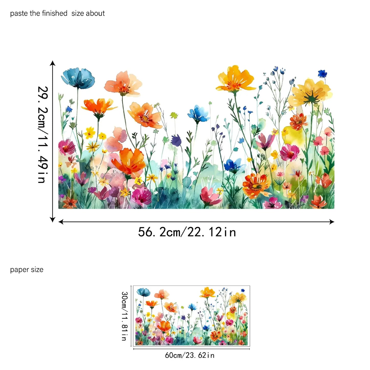 🌸Decalque de Janela com Ramo de Flores Coloridas