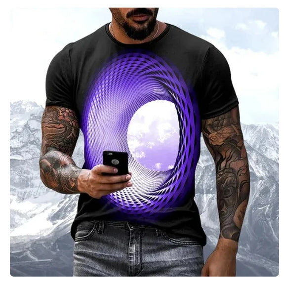 🔥【S-8XL】3D digital tlač geometrický vzorne modne krátke rukávy