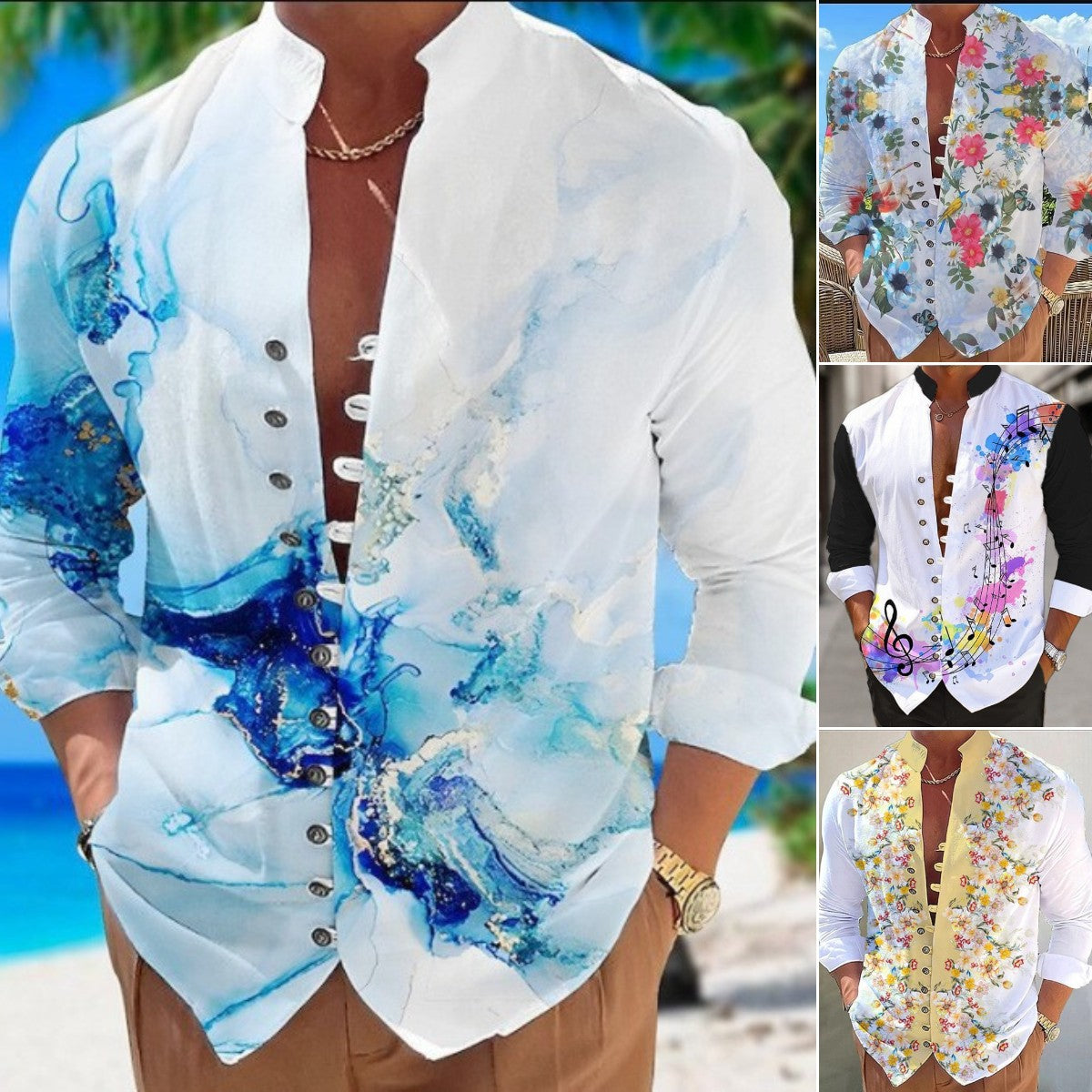 【S~5XL】【40~110KG】 Panska polokošeľa Modna klasická košeľa