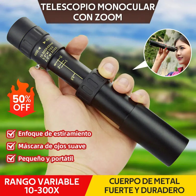 🔥【Set da 6 pezzi】Telescopio monoculare con zoom 10-300x