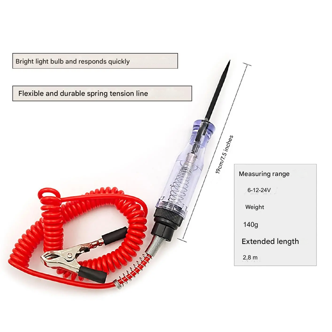 【Compre 1 e leve 1 grátis】12-24V testador de circuitos automotivo caneta testador de voltagem