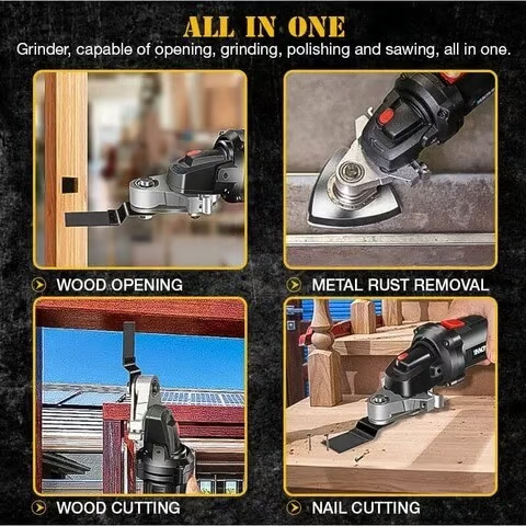 🔥Offerta 2025🎁🎁Set di convertitori per smerigliatrice angolare, adattatore per testa universale, convertitore per smerigliatrice angolare in acciaio al carbonio per multiutensile🔥🔥