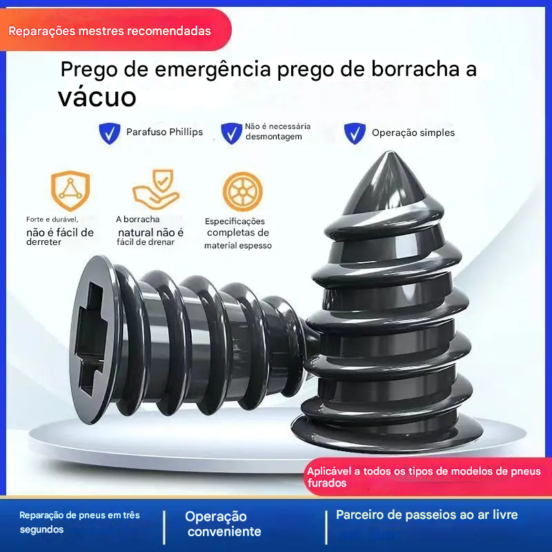 Pregos para reparação de pneus de automóveis e elétricos, pregos tipo cogumelo, pregos para reparação de pneus de motociclos a vácuo, ferramentas de reparação rápida