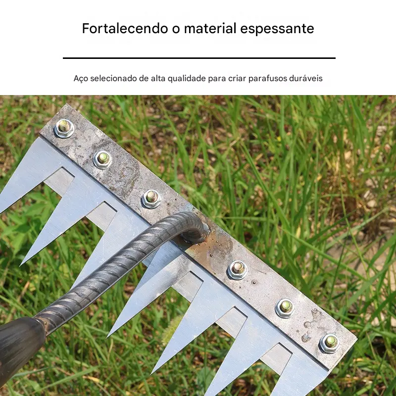 💥 ⛏️🌱Zappa per diserbo per scavare in agricoltura, coltivazione di ortaggi, strumento per dissodare il terreno, rastrello in acciaio resistente, rastrello per chiodi