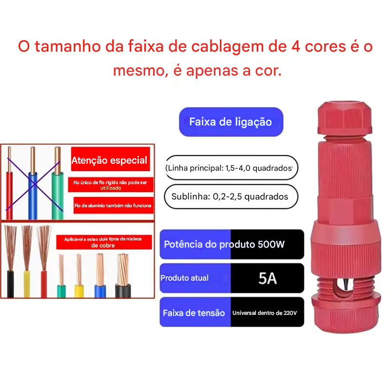 ✨【40 peças】Conector de dedal, tipo T sem tira para downlight