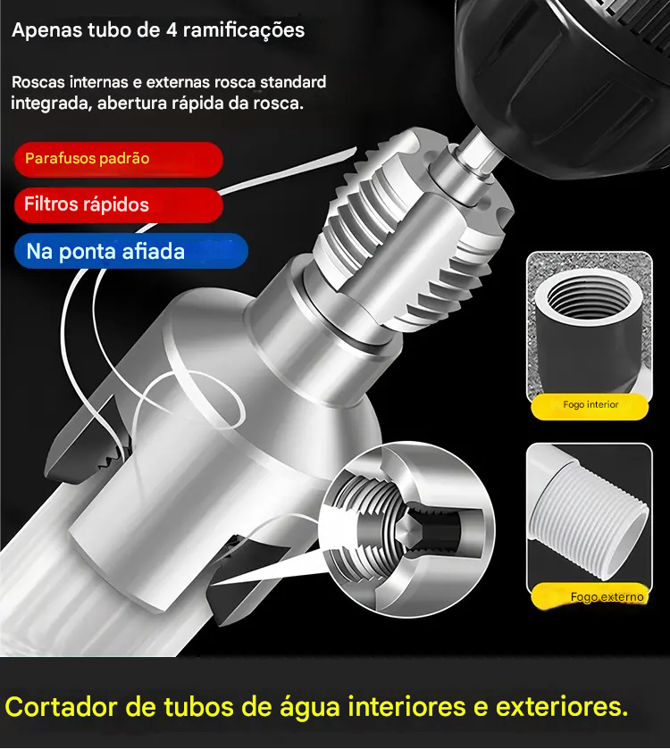 ✔️20mm+25mm🛠️ Novo tipo de broca com abridor de roscas integrado para tubos de água internos e externos (aplicável a PPR, PEPVC)