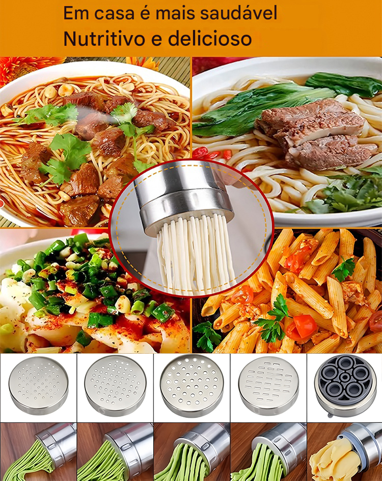 🍜💥Utensili da cucina - Macchina per la pasta manuale con cinque stampi