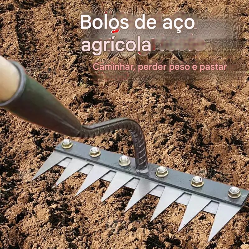 💥 ⛏️🌱Zappa per diserbo per scavare in agricoltura, coltivazione di ortaggi, strumento per dissodare il terreno, rastrello in acciaio resistente, rastrello per chiodi