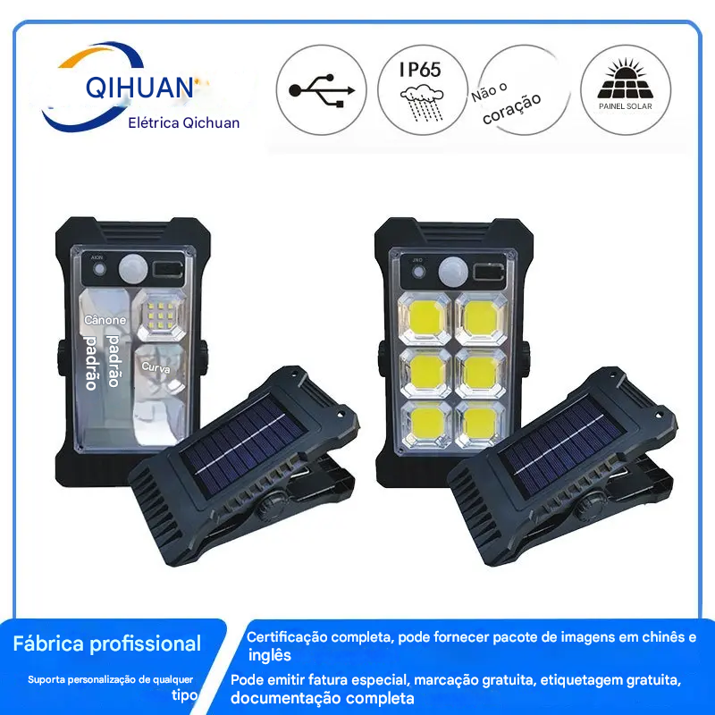 š„š„Luz solar com sensor de corpo humano e clipe, Ć prova de Ć”gua