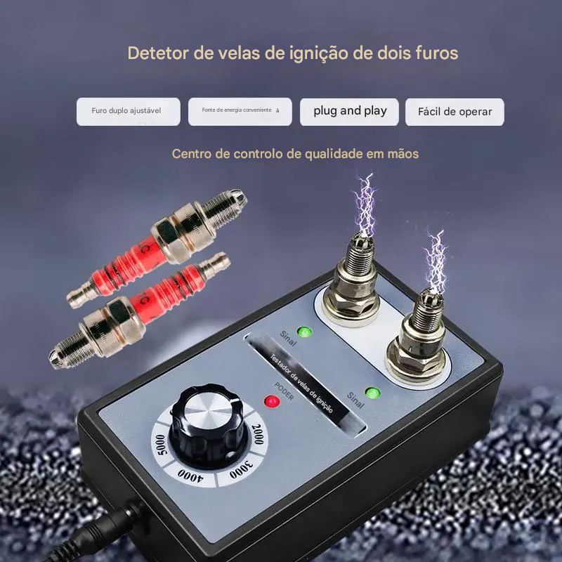 Versão profissional do testador de desempenho de velas de ignição de furo duplo, teste de desempenho de velas de ignição com apenas um clique.