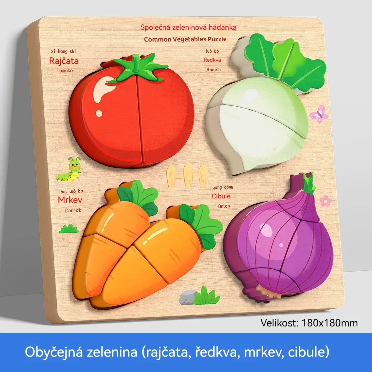 👧🏻🧩 Puzzle 3D em madeira Montessori para educação infantil